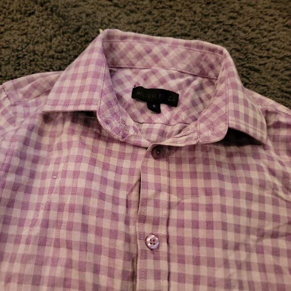 Andrew Fezza Boys Purple Long Sleeve Collared Button Up Shirt Size 6 - Picture 3 of 7